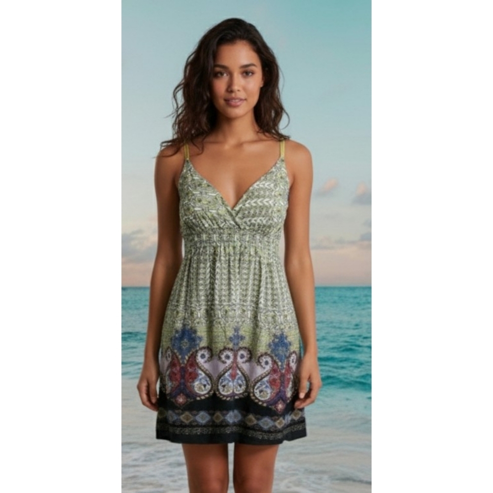 Derek Heart Paisley Floral Dress Green Size L
